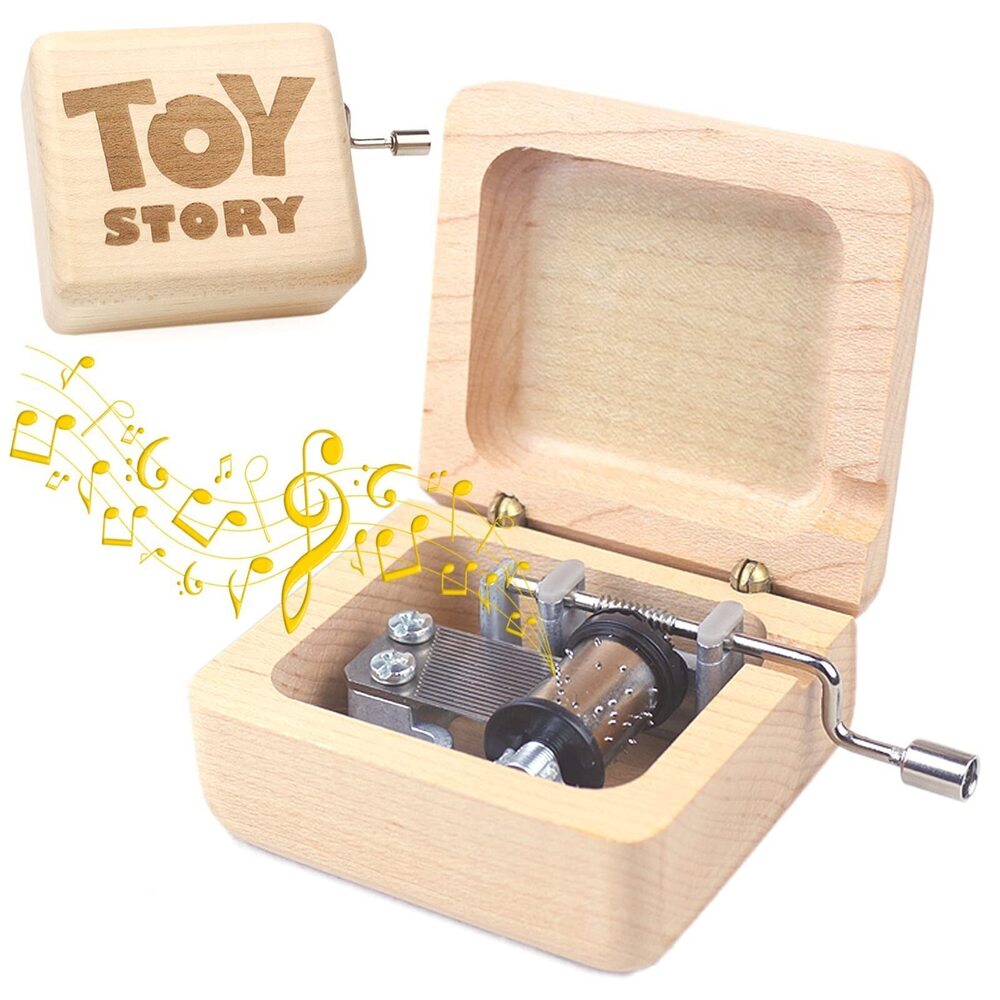 4444 Wooden Music Box Hand Crank Classic Antique Carved Musical Boxes